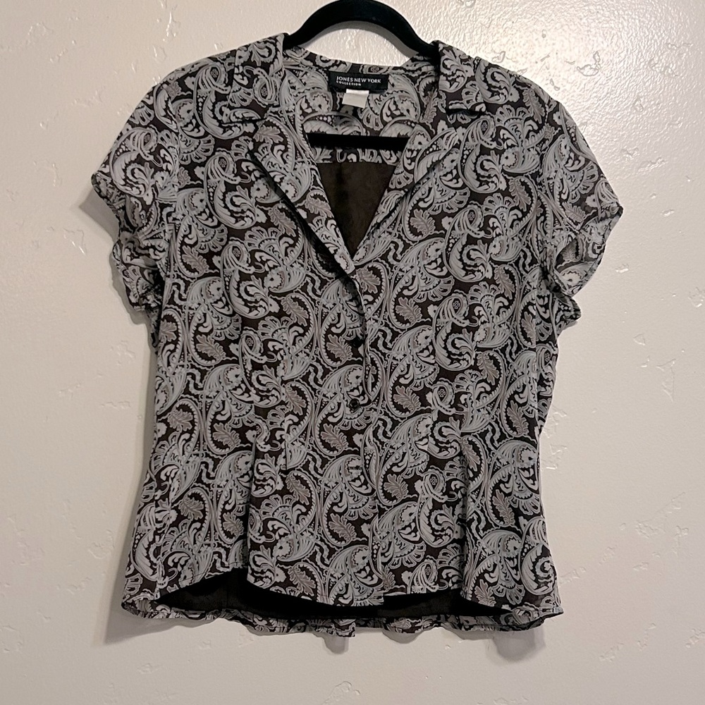 3/$10 Jones NY vtg silk paisley blouse
